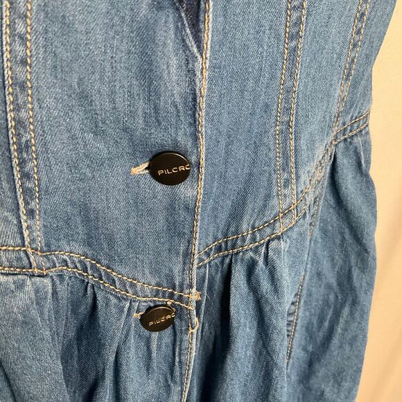 Anthropologie Pilcro Denim Butto Down Midi Dress - Picture 7 of 11